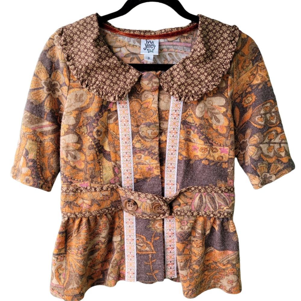 Ivy Jane orange and brown top